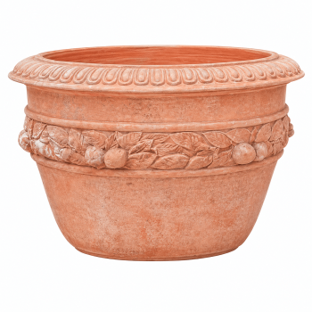 Frostsicherer Terracottatopf mit Zitronenrelief